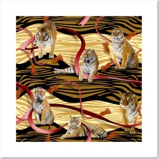 Bengal Tiger Pattern Posters and Art